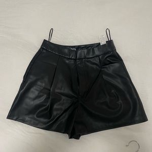 Mini leather shorts